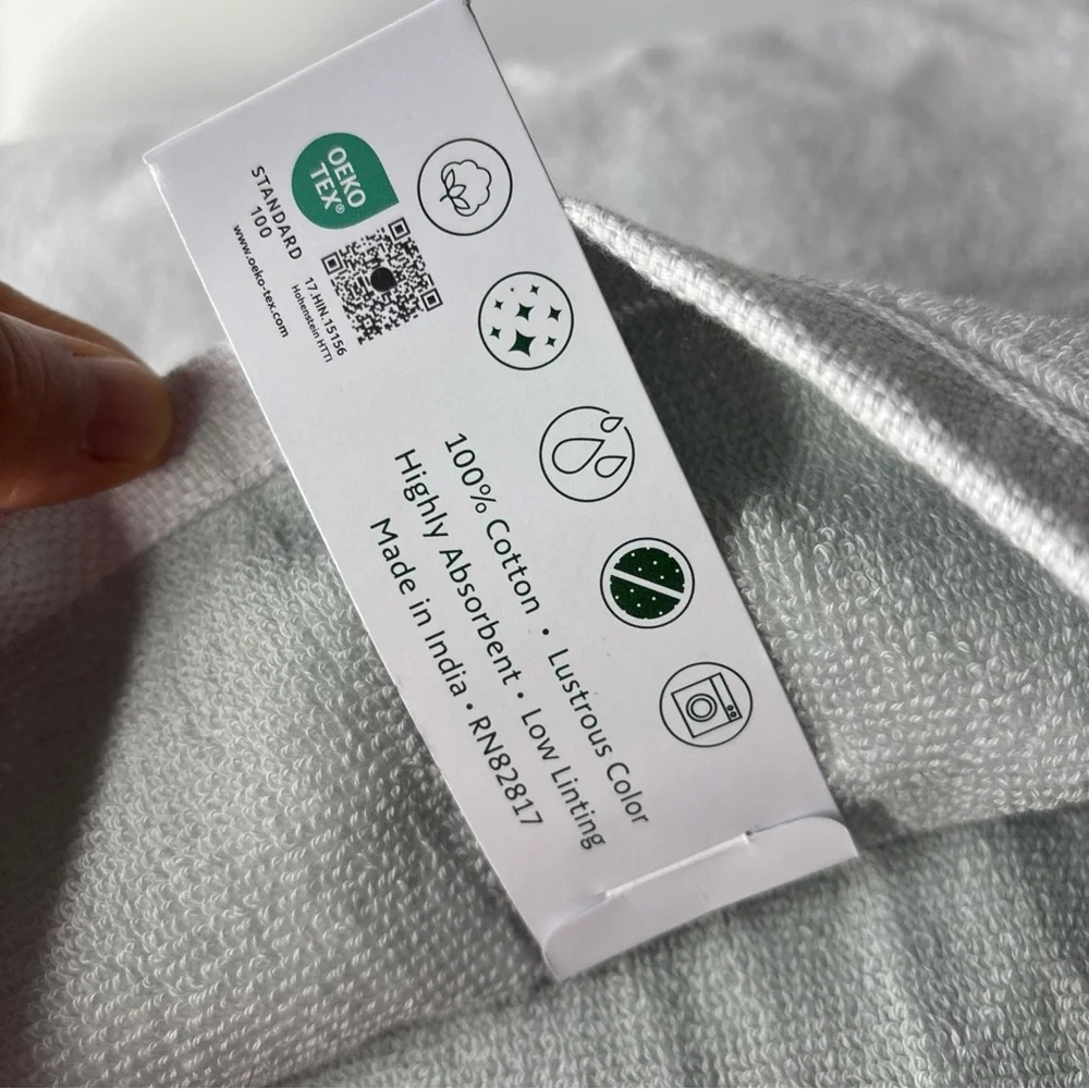 Lacoste White Bath Towel with Green Logo